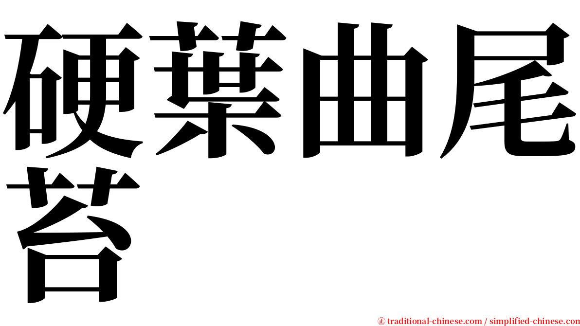 硬葉曲尾苔 serif font