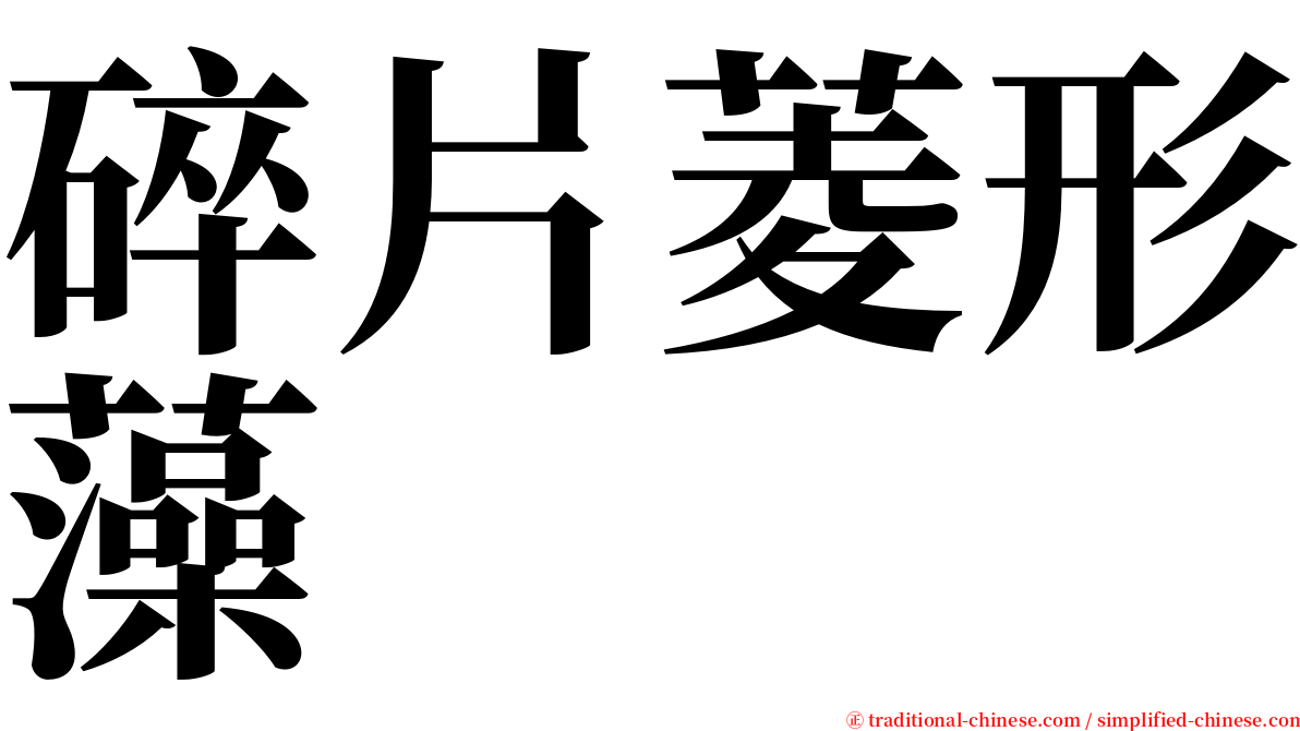 碎片菱形藻 serif font