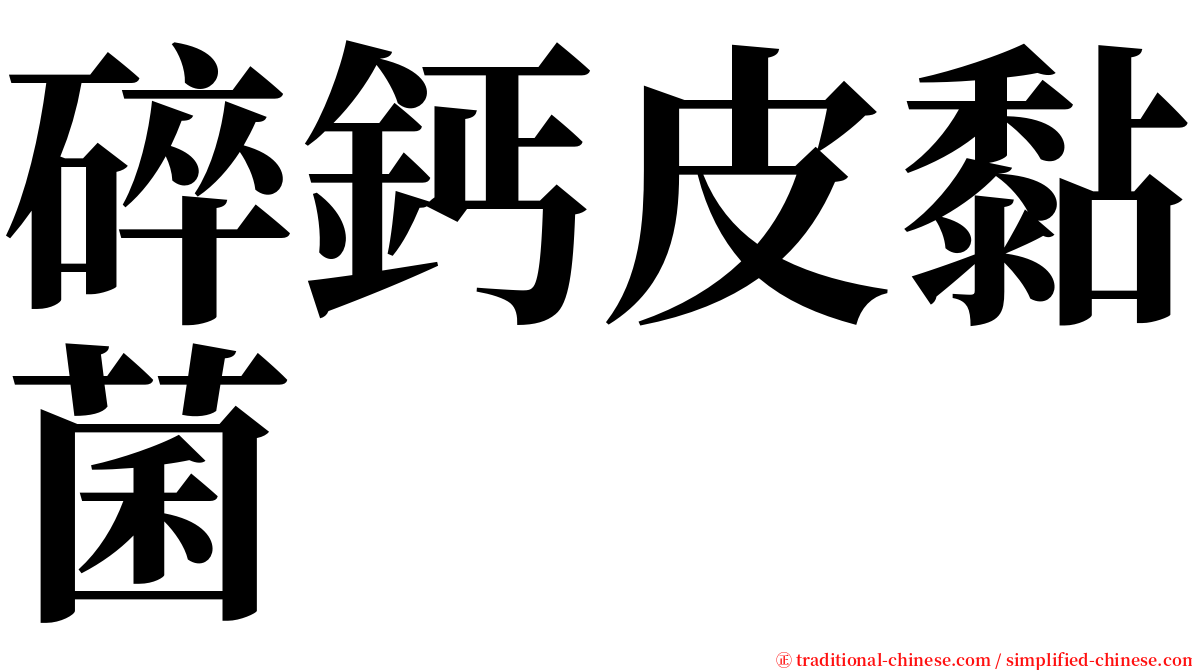 碎鈣皮黏菌 serif font