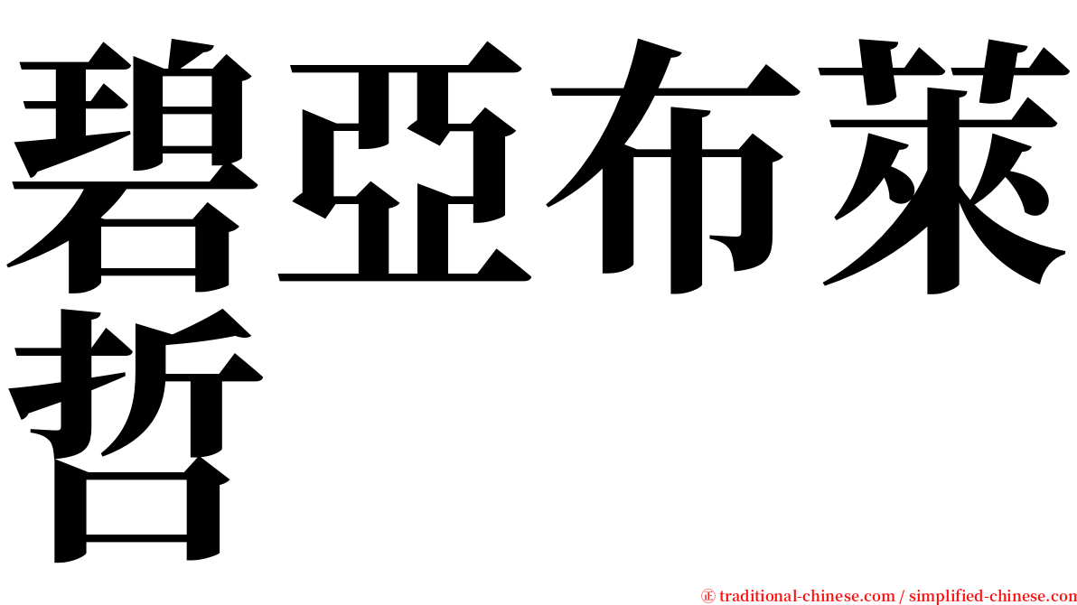 碧亞布萊哲 serif font