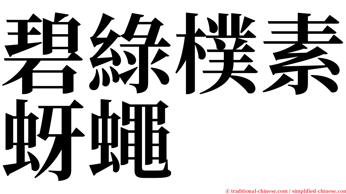 碧綠樸素蚜蠅 serif font