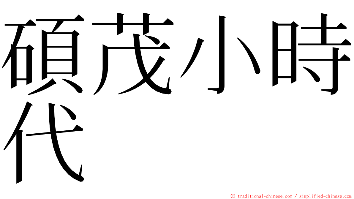 碩茂小時代 ming font