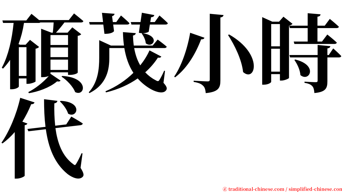 碩茂小時代 serif font