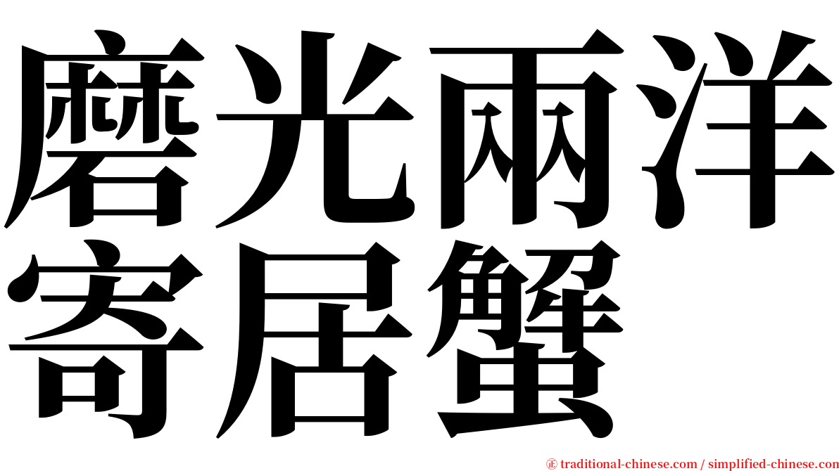 磨光兩洋寄居蟹 serif font