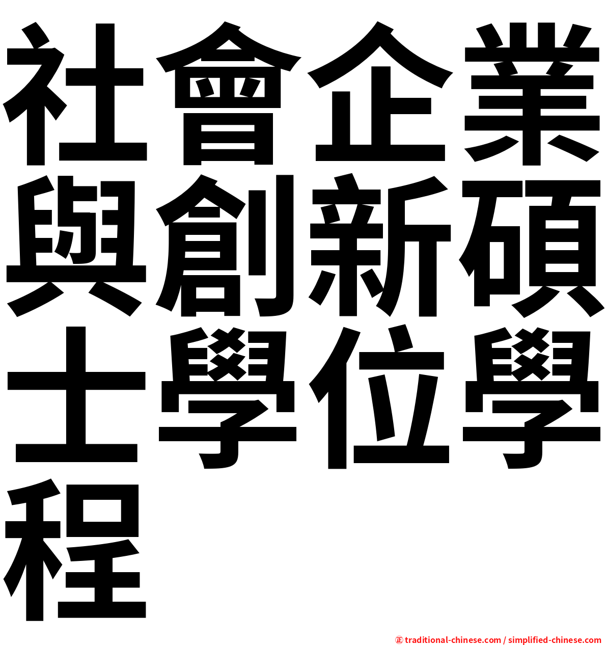 社會企業與創新碩士學位學程