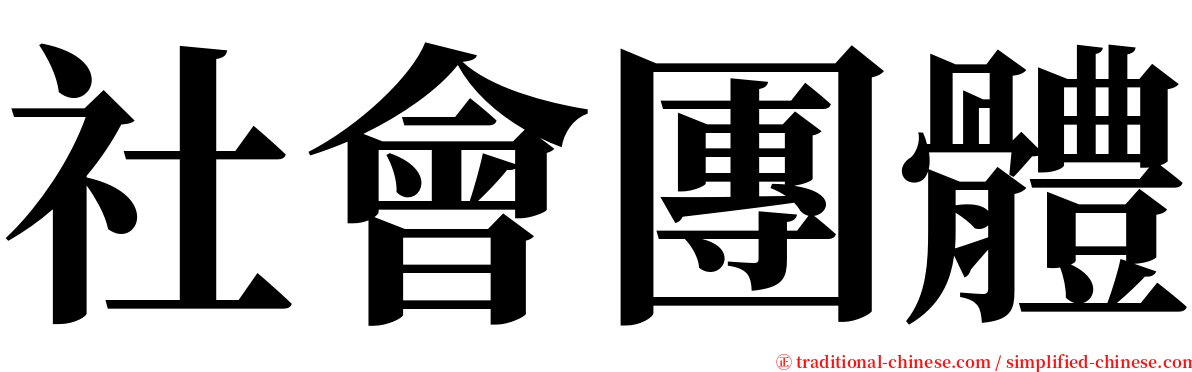 社會團體 serif font