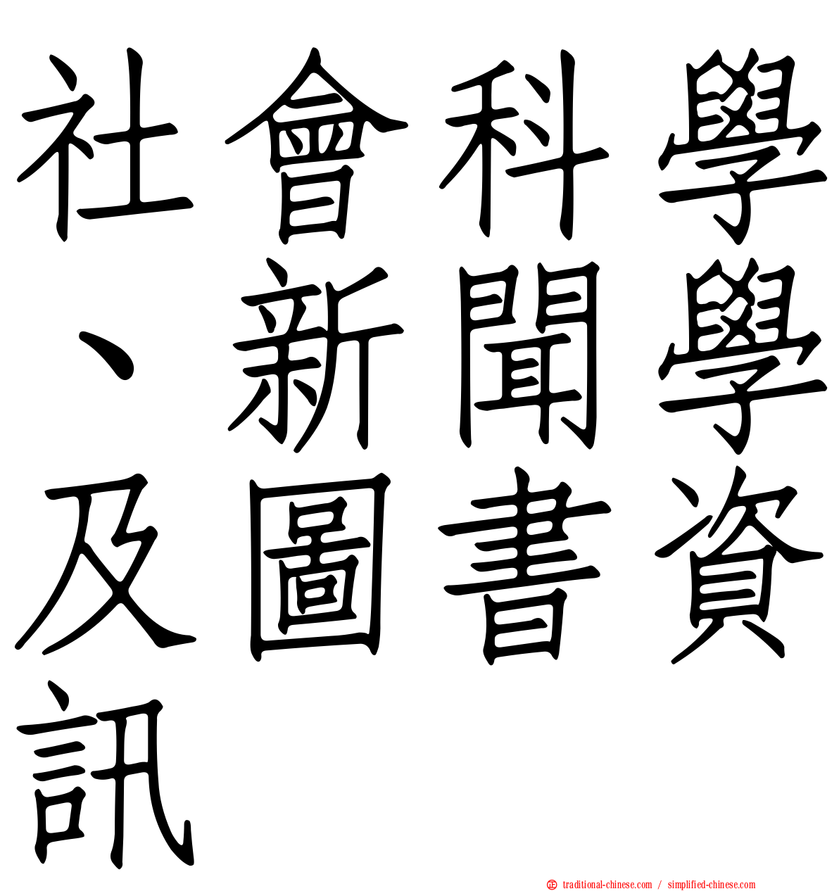 社會科學、新聞學及圖書資訊