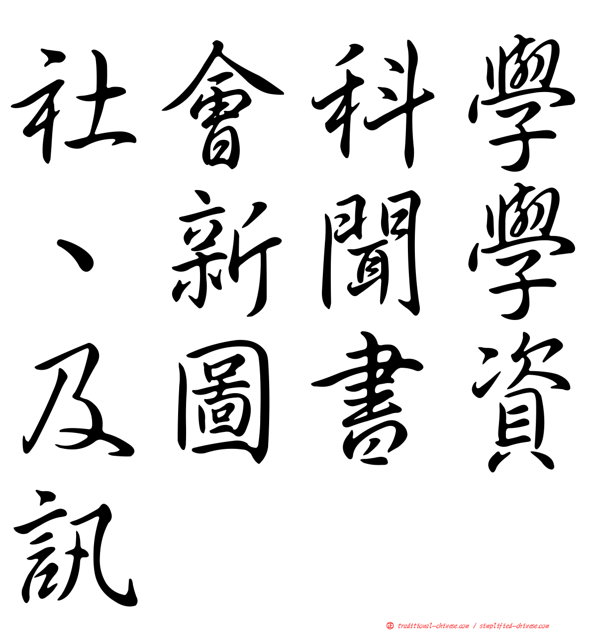 社會科學、新聞學及圖書資訊