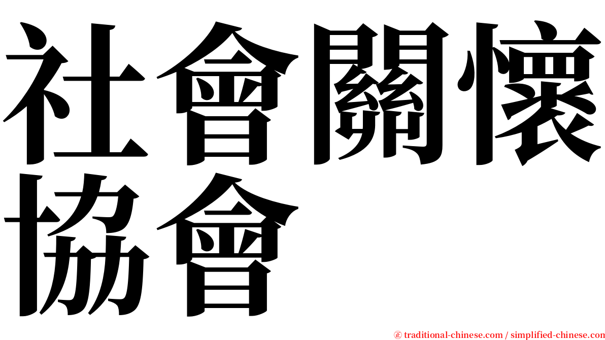 社會關懷協會 serif font