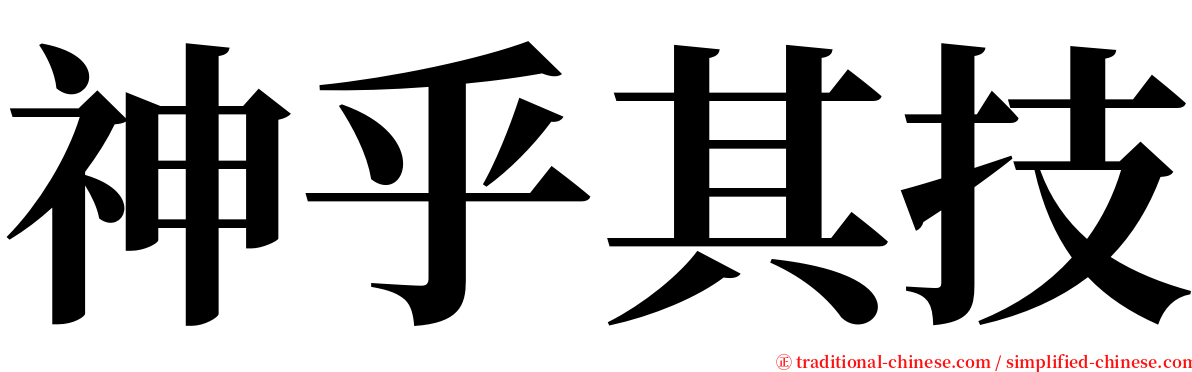 神乎其技 serif font