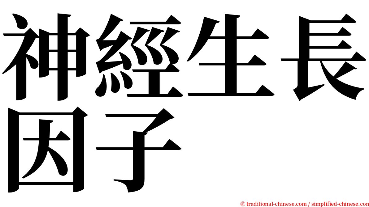 神經生長因子 serif font