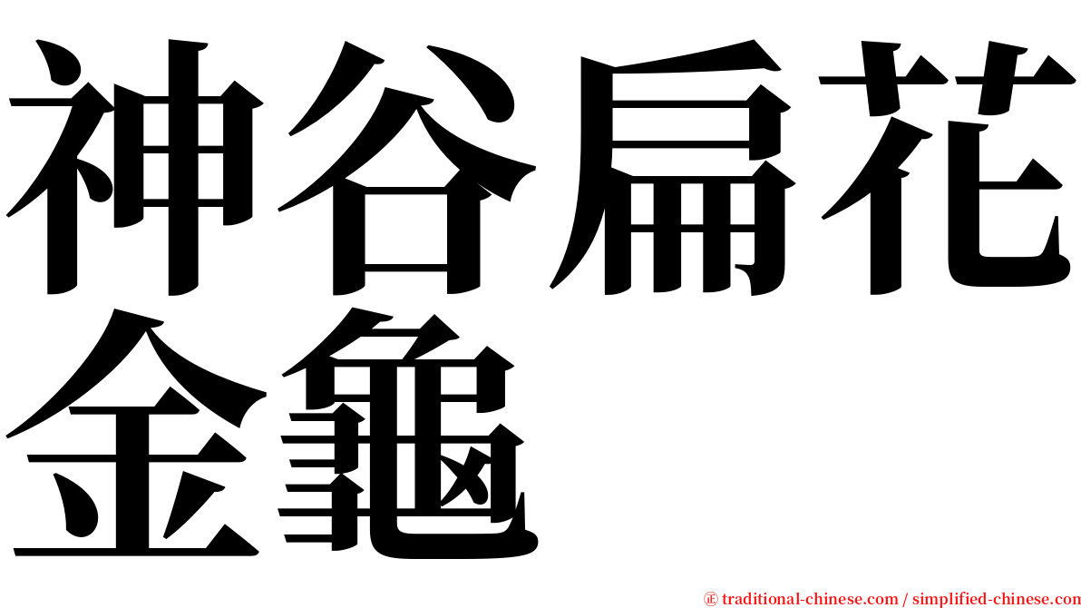 神谷扁花金龜 serif font