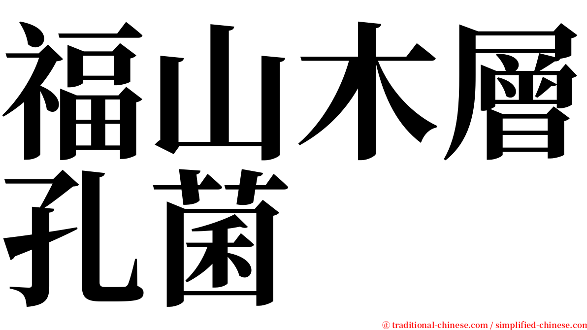福山木層孔菌 serif font
