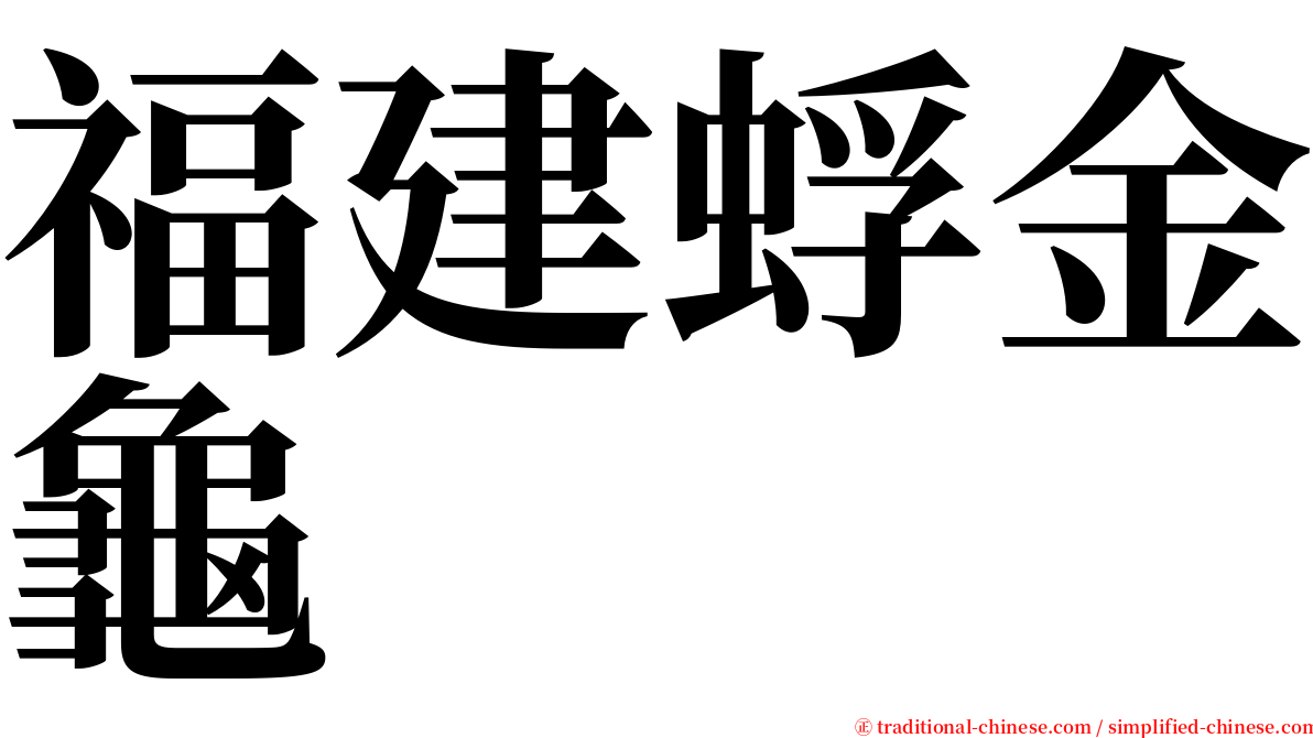 福建蜉金龜 serif font