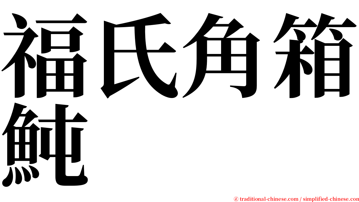 福氏角箱魨 serif font