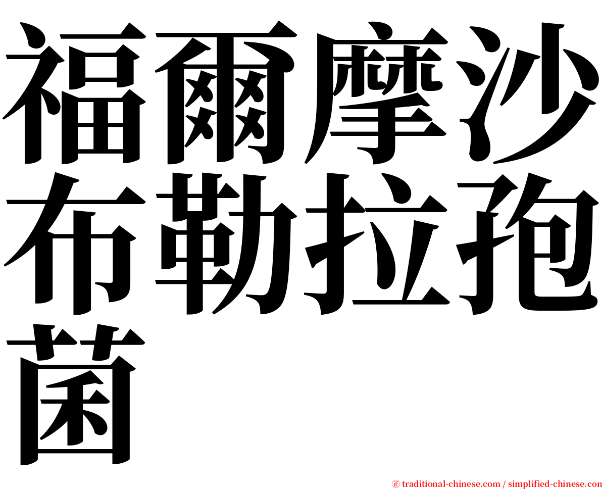 福爾摩沙布勒拉孢菌 serif font