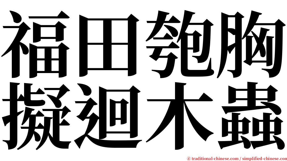 福田匏胸擬迴木蟲 serif font