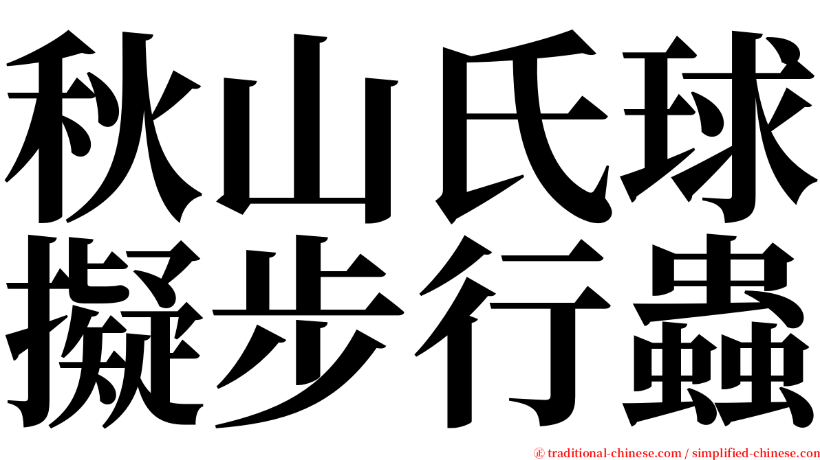 秋山氏球擬步行蟲 serif font