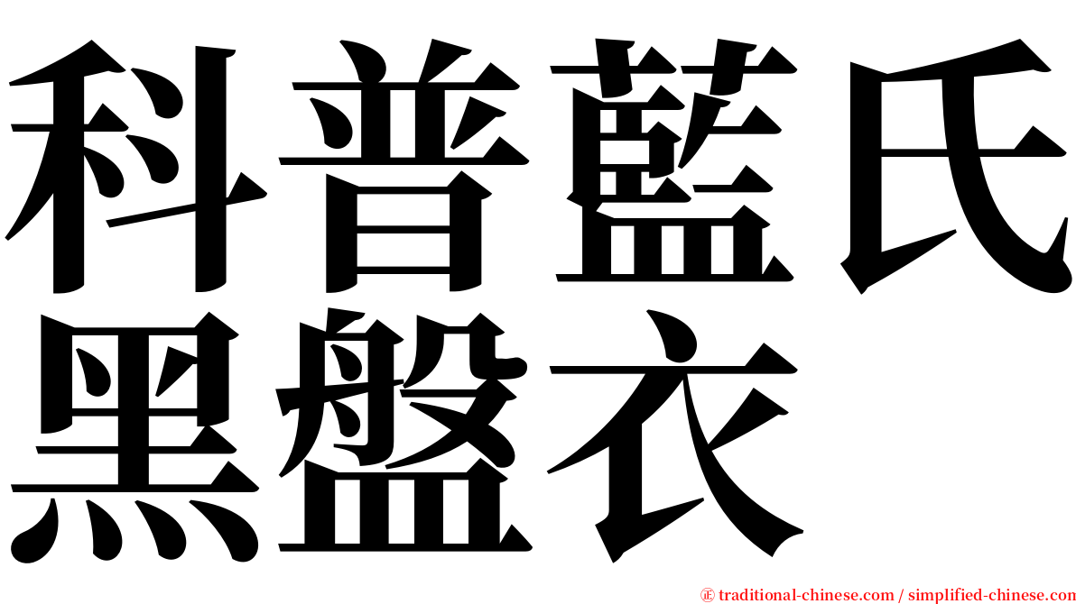 科普藍氏黑盤衣 serif font