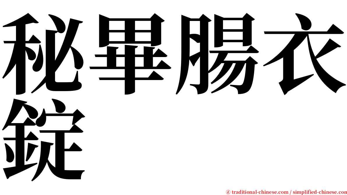 秘畢腸衣錠 serif font