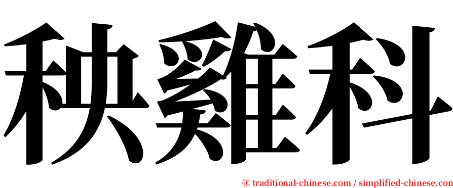 秧雞科 serif font