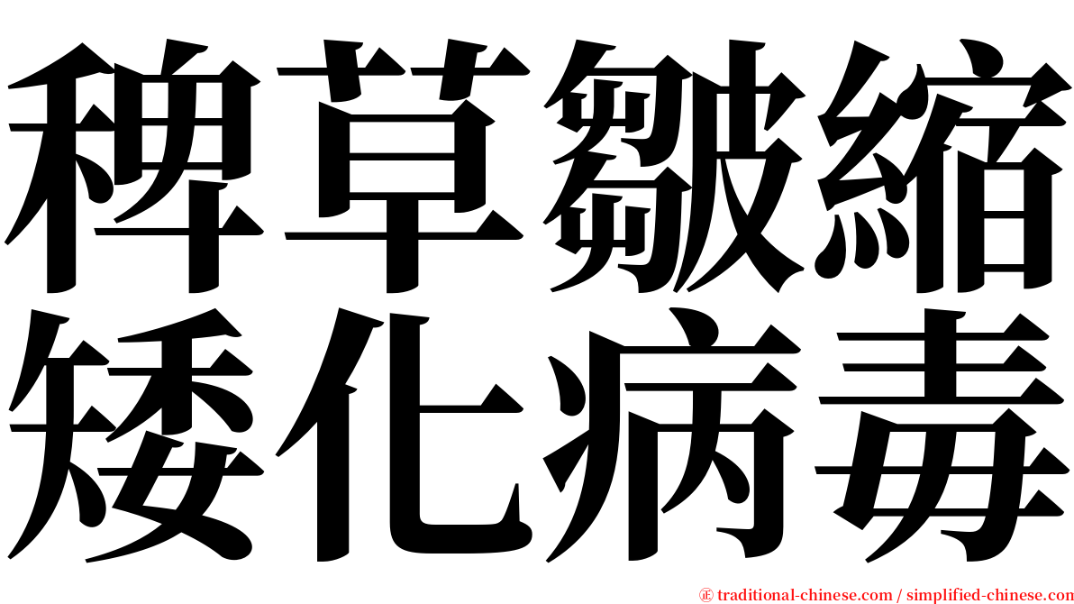 稗草皺縮矮化病毒 serif font