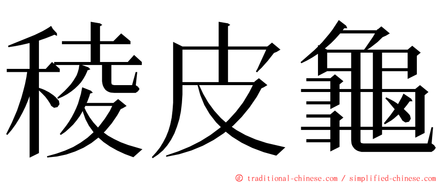 稜皮龜 ming font