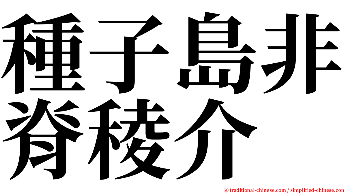 種子島非脊稜介 serif font