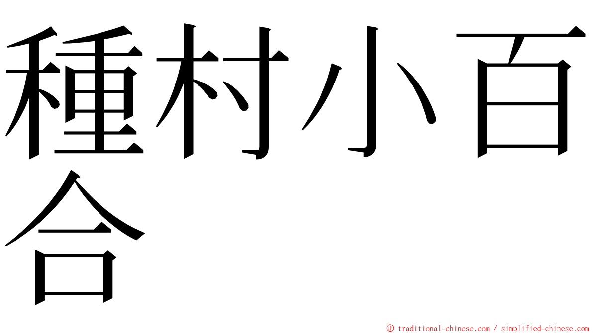 種村小百合 ming font