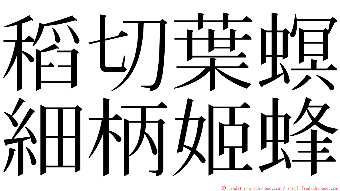 稻切葉螟細柄姬蜂 ming font