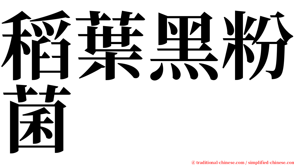 稻葉黑粉菌 serif font