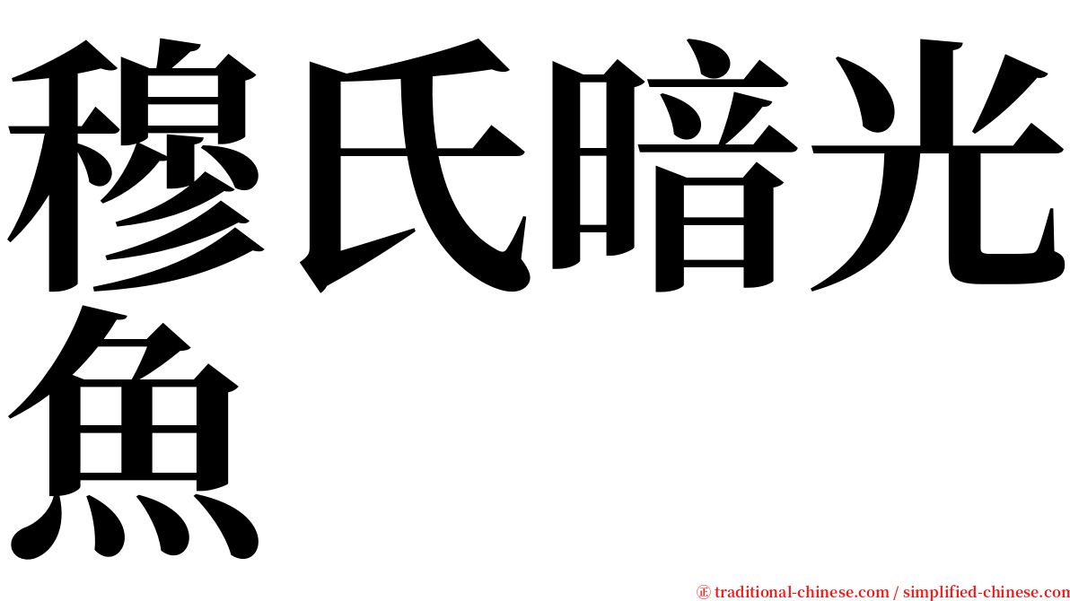 穆氏暗光魚 serif font