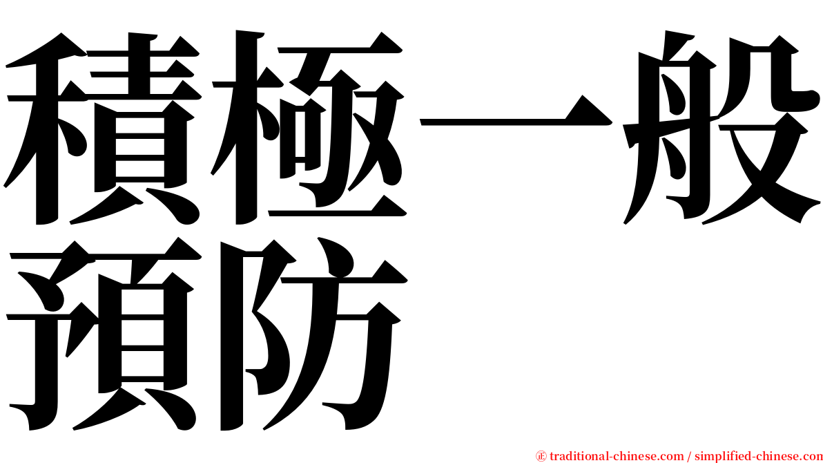 積極一般預防 serif font