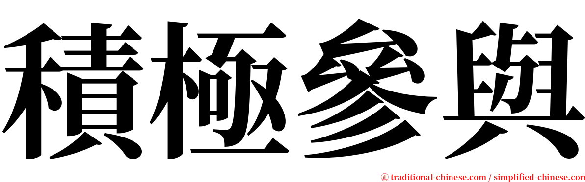 積極參與 serif font