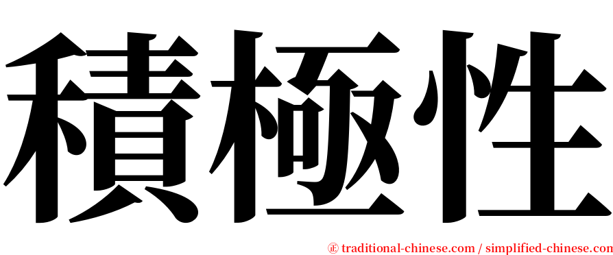 積極性 serif font