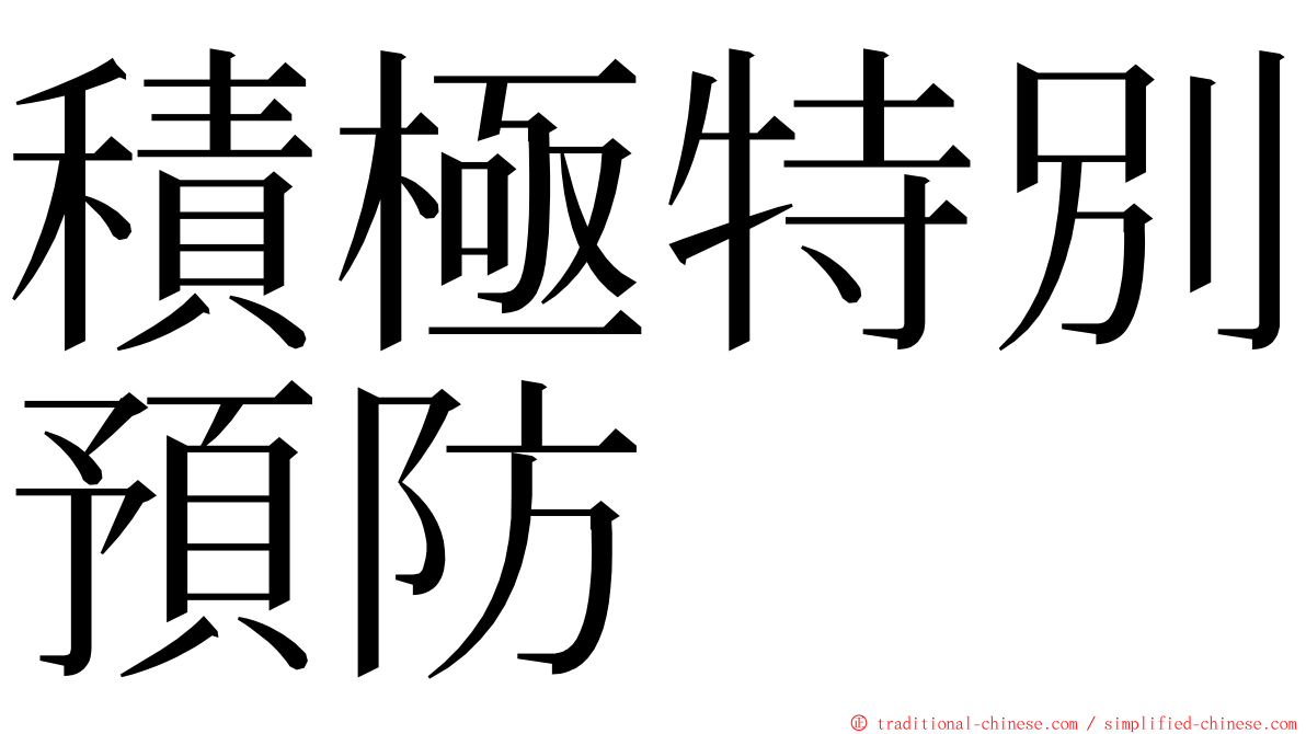 積極特別預防 ming font