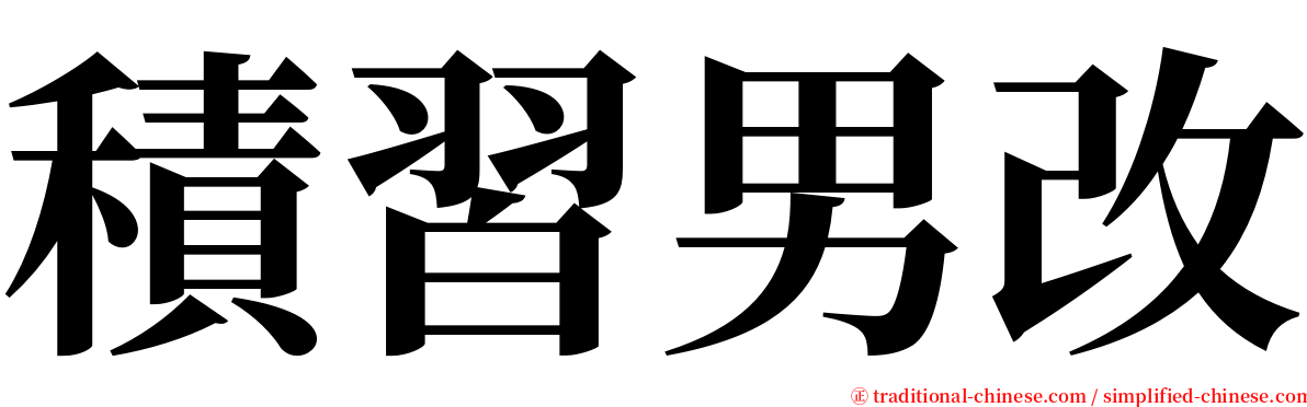 積習男改 serif font