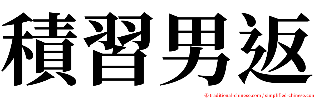 積習男返 serif font