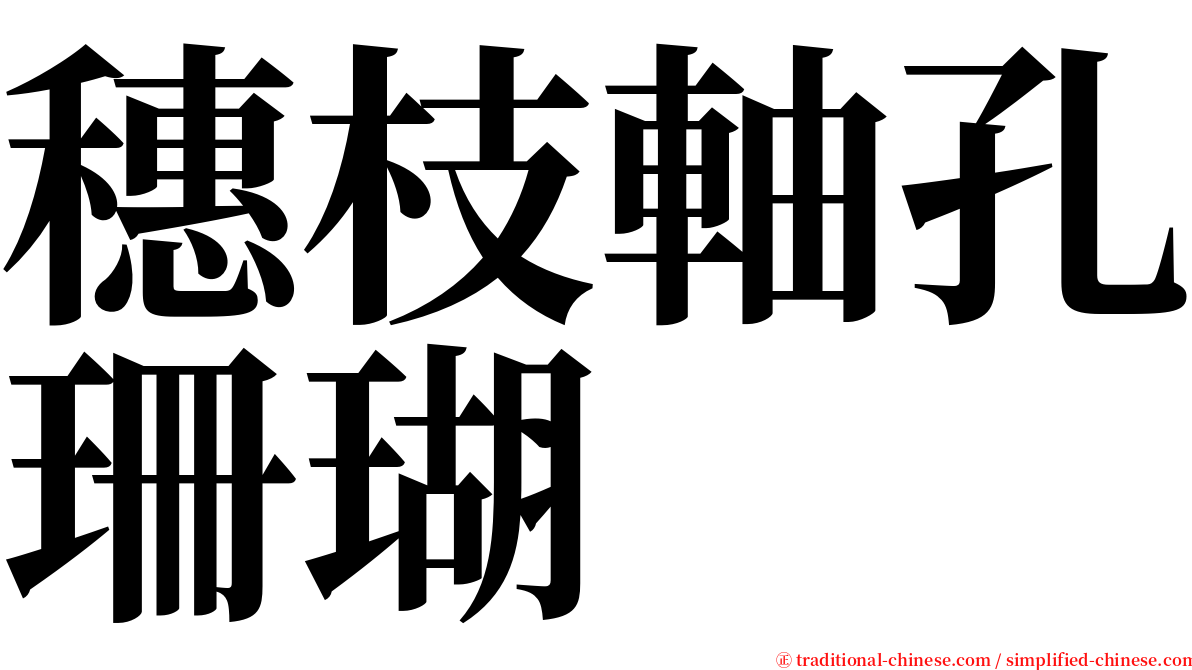 穗枝軸孔珊瑚 serif font