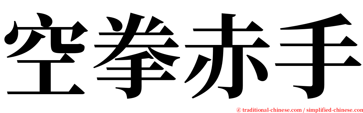 空拳赤手 serif font