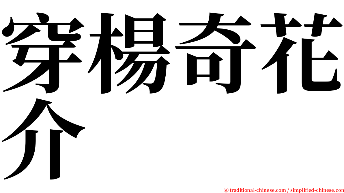 穿楊奇花介 serif font