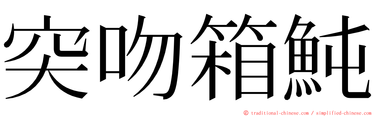 突吻箱魨 ming font