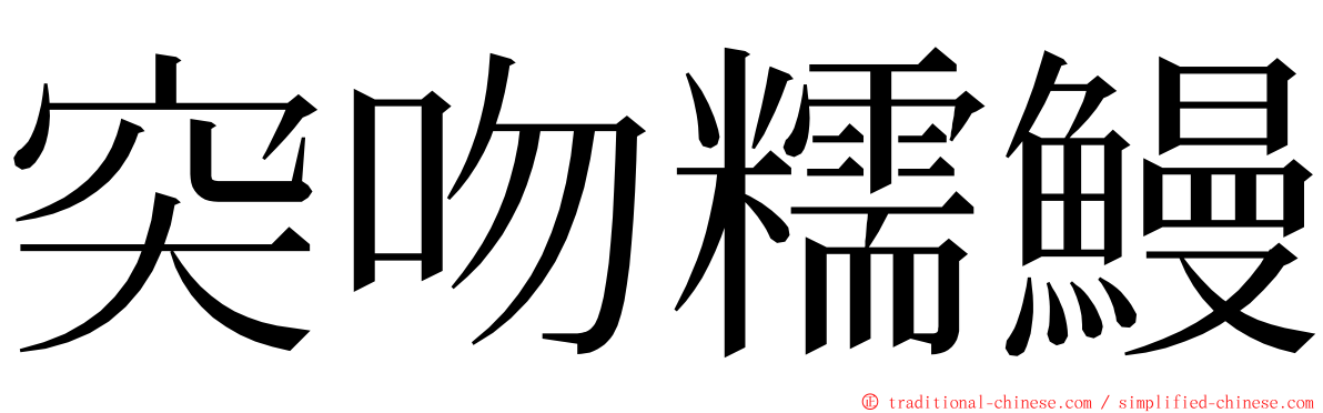 突吻糯鰻 ming font
