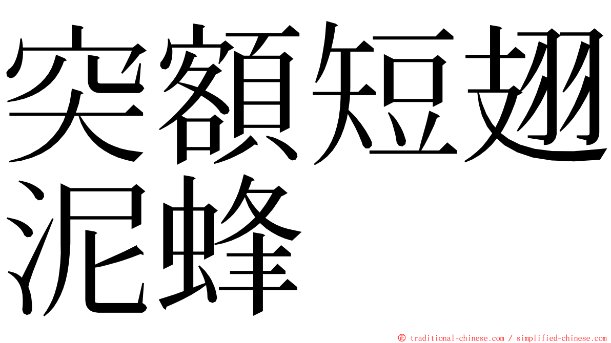 突額短翅泥蜂 ming font