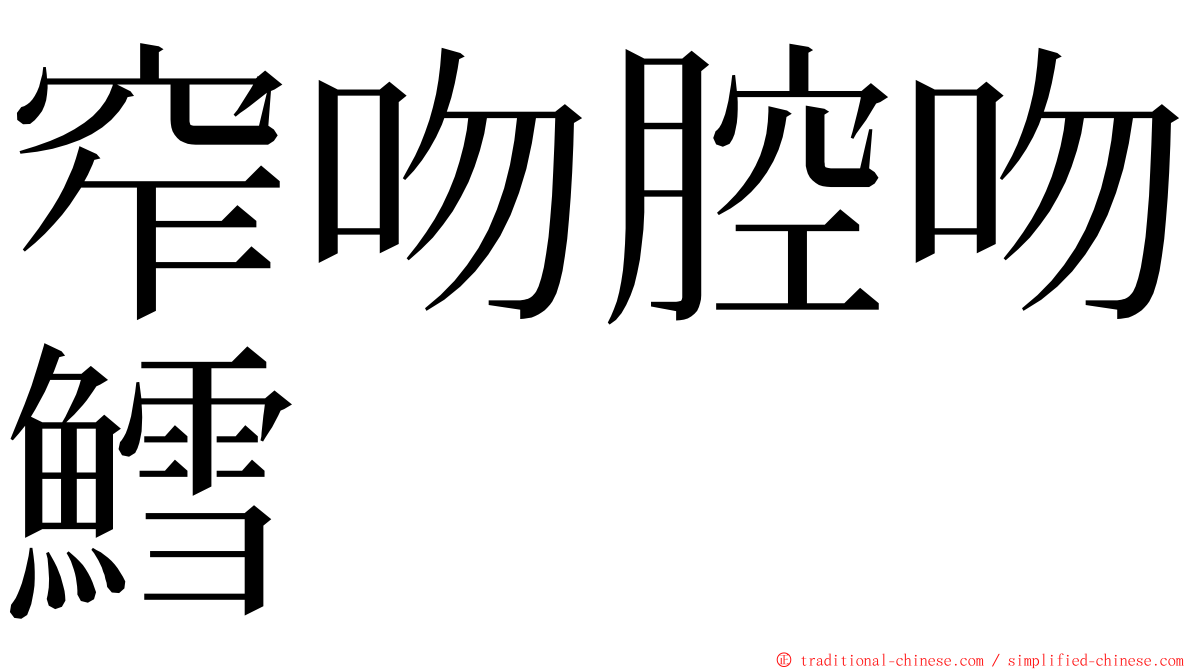 窄吻腔吻鱈 ming font