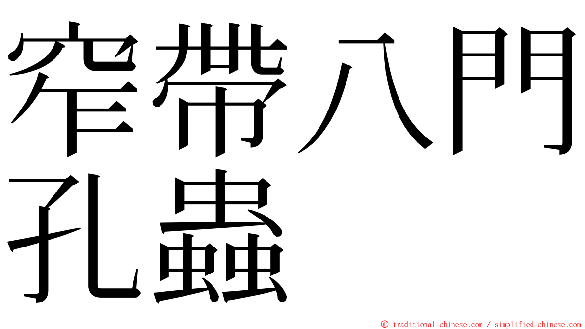 窄帶八門孔蟲 ming font