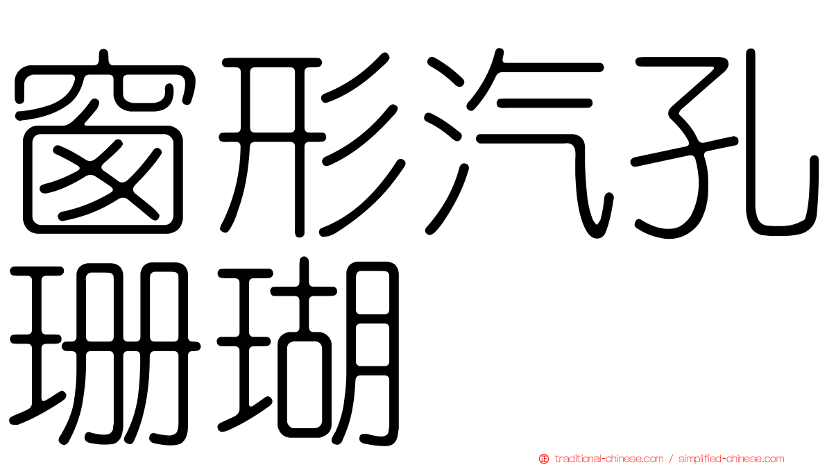 窗形汽孔珊瑚