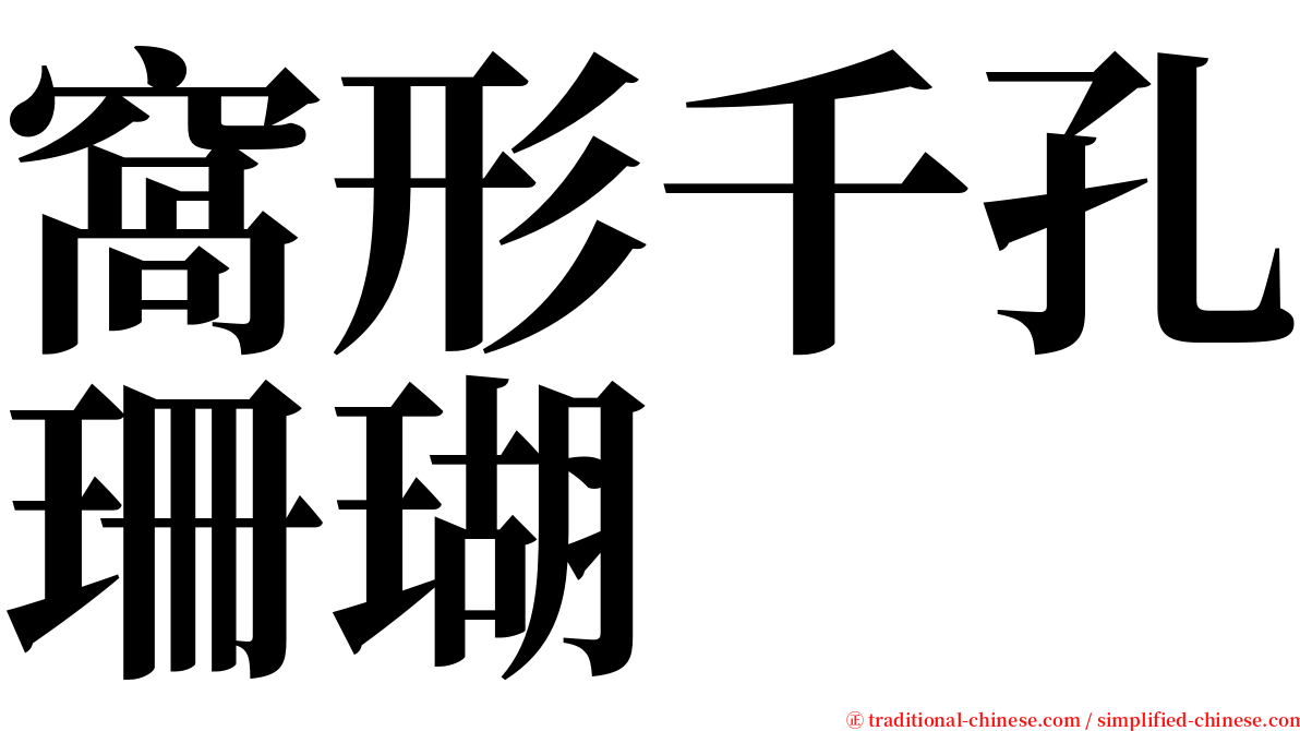 窩形千孔珊瑚 serif font