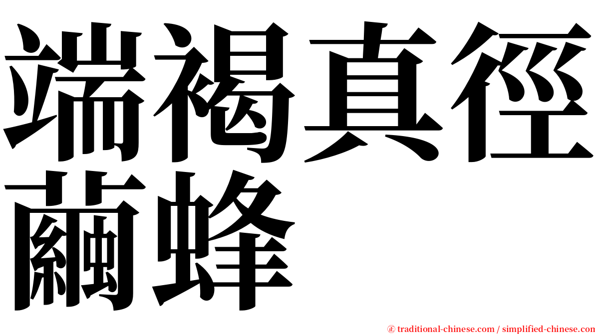 端褐真徑繭蜂 serif font