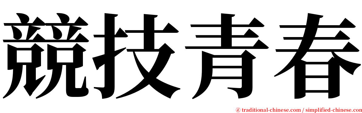 競技青春 serif font